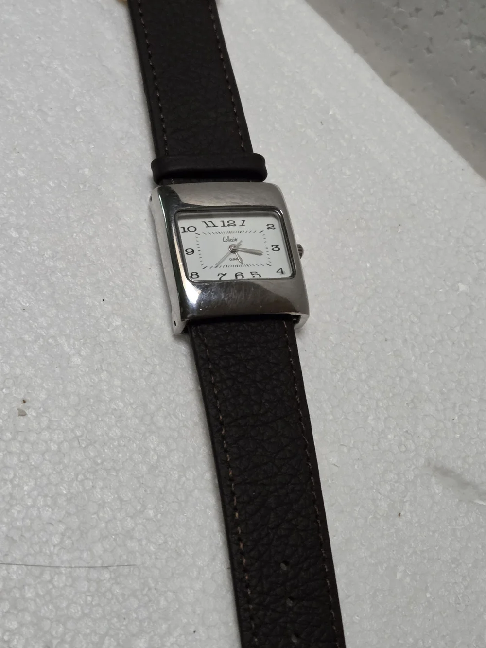 Women's White Dial Brown Leather Strap Watch